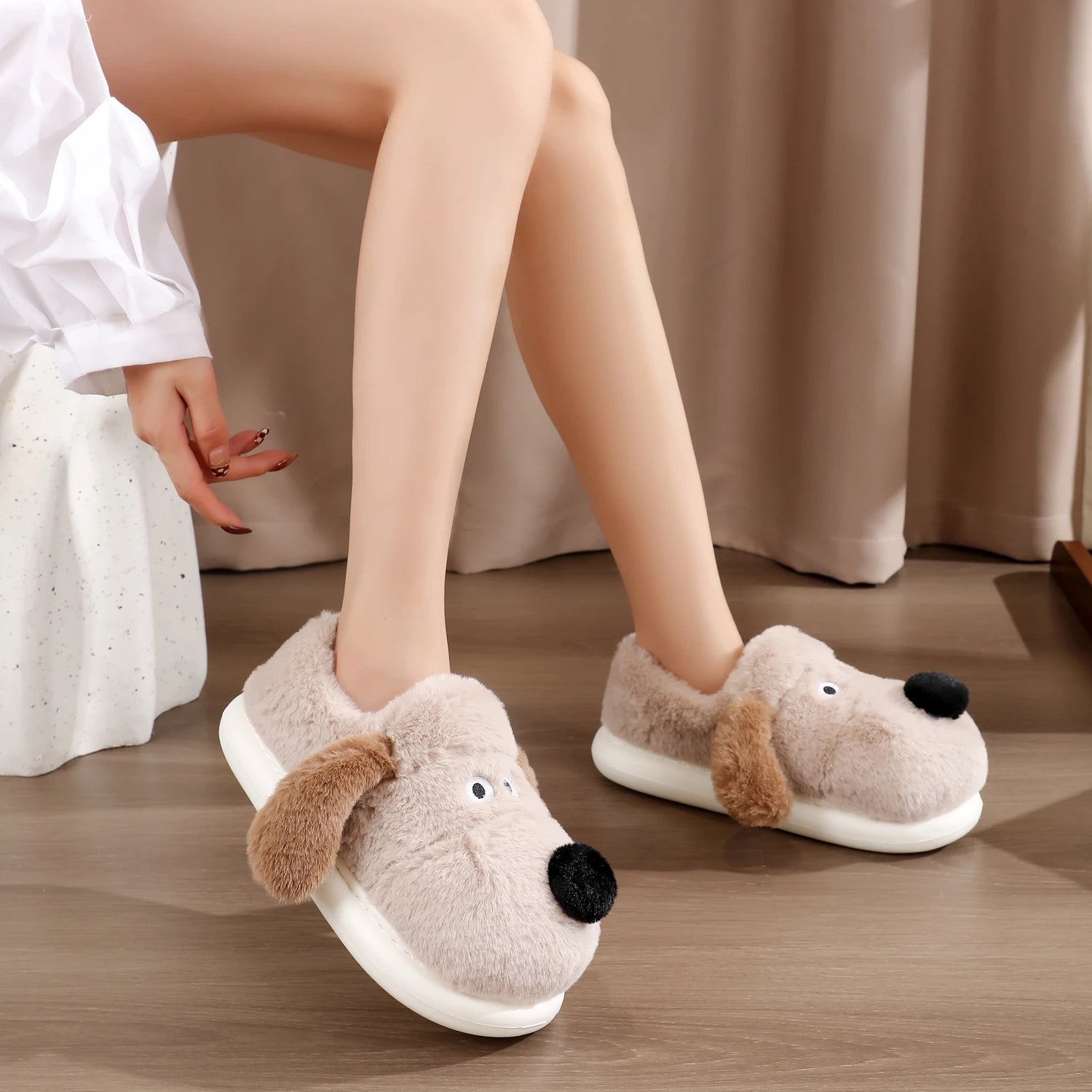 Cotton Dog Design Winter Slippers